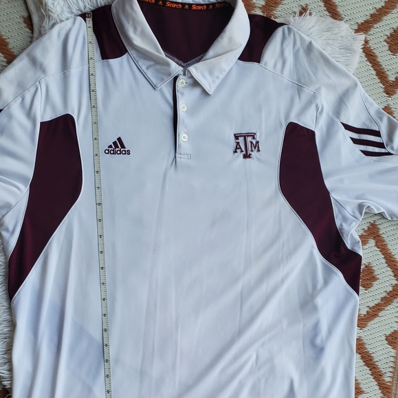 Mens Adidas Texas A&M white Polo - Picture 9 of 11